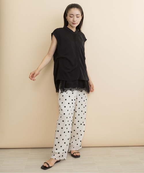 lodie（ロディ）の「【接触冷感】サイドタック　フレンチブラウス（シャツ/ブラウス・レディース・グレー/ベージュ/ブラック・FREE）」の17枚目の写真