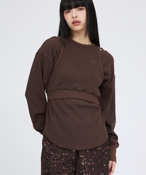 Russell Athletic(ラッセルアスレティック)の「【RUSSELL ATHLETIC/ラッセル アスレチック】スラブリブタンク&ロンTセット/Slub Rib Tank &LS T Set/レイヤー(Tシャツ/カットソー・レディース・グリーン/チャコールグレー/ブラウン・フリー)」の3枚目の写真