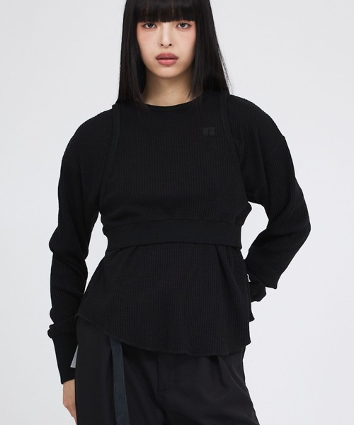 Russell Athletic(ラッセルアスレティック)の「【RUSSELL ATHLETIC/ラッセル アスレチック】スラブリブタンク&ロンTセット/Slub Rib Tank &LS T Set/レイヤー(Tシャツ/カットソー・レディース・グリーン/チャコールグレー/ブラウン・フリー)」の2枚目の写真