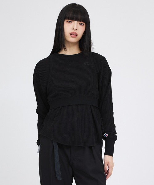Russell Athletic(ラッセルアスレティック)の「【RUSSELL ATHLETIC/ラッセル アスレチック】スラブリブタンク&ロンTセット/Slub Rib Tank &LS T Set/レイヤー(Tシャツ/カットソー・レディース・グリーン/チャコールグレー/ブラウン・フリー)」の6枚目の写真