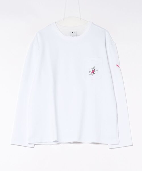 PUMA(プーマ)の「《PUMA》ESS ELEVATED MX ベビー TR 長袖 Tシャツ(Tシャツ/カットソー・メンズ・ブラック/グリーン系その他/ホワイト・S/XXL/XL/L/M)」の2枚目の写真