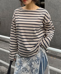 Doux archives（ドゥアルシーヴ）の「バスクボーダーロンTee（Tシャツ/カットソー・レディース）」