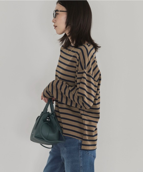 Doux archives(ドゥアルシーヴ)の「バスクボーダーロンTee(Tシャツ/カットソー・レディース・ワインレッド/その他/ベージュ・FREE)」の20枚目の写真