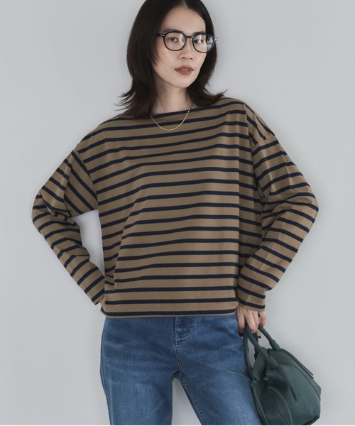 Doux archives(ドゥアルシーヴ)の「バスクボーダーロンTee(Tシャツ/カットソー・レディース・ワインレッド/その他/ベージュ・FREE)」の15枚目の写真