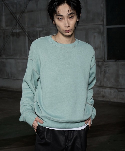 LANDNESS(ランドネス)の「【LANDNESS/ランドネス】Double-Faced Reversible Knit Sweatshirt/ダブルフェイス リバーシブル ニットスウェット(スウェット・メンズ・ブラック×レッド/チャコールグレー/グレー・M/L)」の22枚目の写真