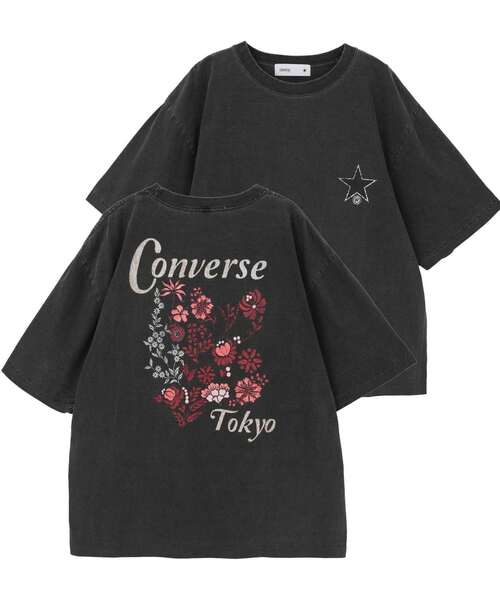 CONVERSE TOKYO（コンバーストウキョウ）の「BACK FLOWER PRINT TEE（Tシャツ/カットソー・レディース・レッド/ブルー/ブラック・MEDIUM/SMALL）」の2枚目の写真