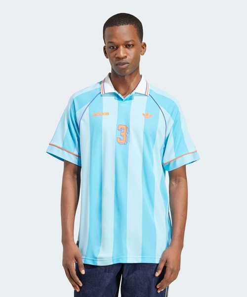 adidas（アディダス）の「ジャカード・ストライプ・ジャージー JCQUARD JERSEY / アディダスオリジナルス adidas Originals（Tシャツ/カットソー・メンズ・ブルー・SMALL/MEDIUM/LARGE/X-LARGE/XX-LARGE/X-SMALL/3XL）」の8枚目の写真