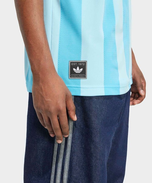 adidas（アディダス）の「ジャカード・ストライプ・ジャージー JCQUARD JERSEY / アディダスオリジナルス adidas Originals（Tシャツ/カットソー・メンズ・ブルー・SMALL/MEDIUM/LARGE/X-LARGE/XX-LARGE/X-SMALL/3XL）」の11枚目の写真