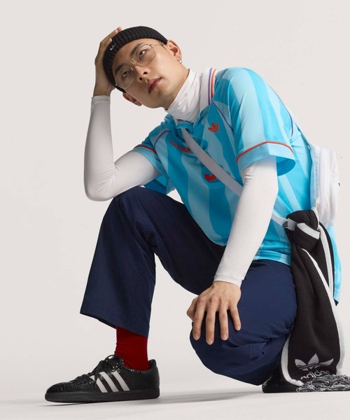 adidas（アディダス）の「ジャカード・ストライプ・ジャージー JCQUARD JERSEY / アディダスオリジナルス adidas Originals（Tシャツ/カットソー・メンズ・ブルー・SMALL/MEDIUM/LARGE/X-LARGE/XX-LARGE/X-SMALL/3XL）」の3枚目の写真