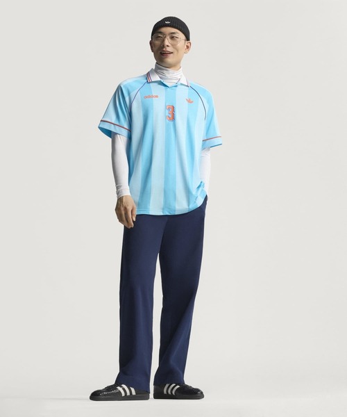 adidas（アディダス）の「ジャカード・ストライプ・ジャージー JCQUARD JERSEY / アディダスオリジナルス adidas Originals（Tシャツ/カットソー・メンズ・ブルー・SMALL/MEDIUM/LARGE/X-LARGE/XX-LARGE/X-SMALL/3XL）」の7枚目の写真