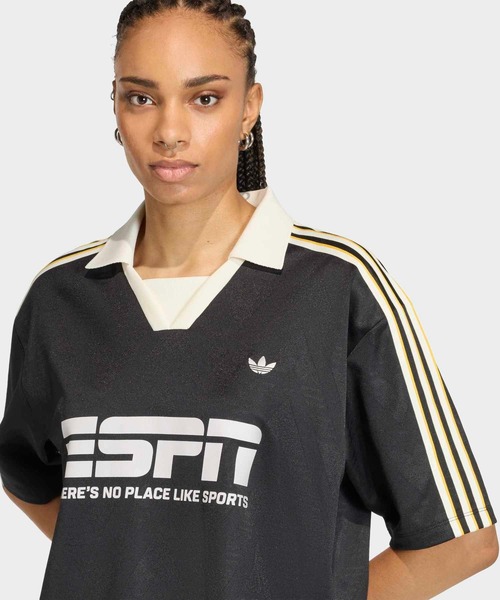 adidas(アディダス)の「サッカー ジャージ スポンサー / アディダスオリジナルス adidas Originals(Tシャツ/カットソー・レディース・ブラック・XX-LARGE/LARGE/MEDIUM/SMALL/X-LARGE)」の3枚目の写真