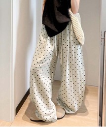 ドットプリントワイドパンツ