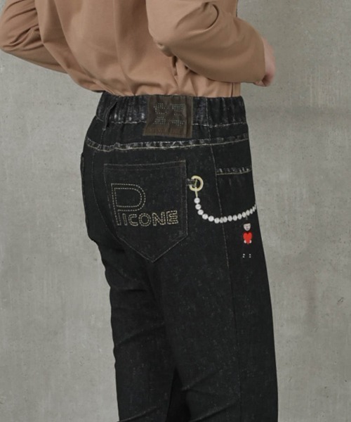 STUDIO PICONE(スタジオピッコーネ)の「パールデニム風プリントパンツ(その他パンツ・レディース・ライトブルー/ネイビー/ブラック/ベージュ・S/L/M/LL)」の18枚目の写真