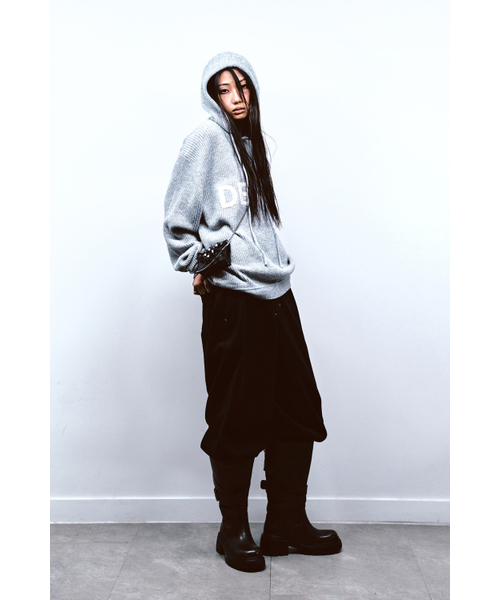 DEINET(ダイニット)の「BASIC LOGO KNIT HOODIE IN MELANGE GREY(ニット/セーター・レディース・その他・FREE)」の5枚目の写真
