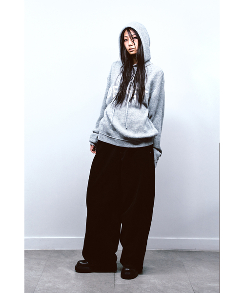 DEINET(ダイニット)の「BASIC LOGO KNIT HOODIE IN MELANGE GREY(ニット/セーター・レディース・その他・FREE)」の6枚目の写真