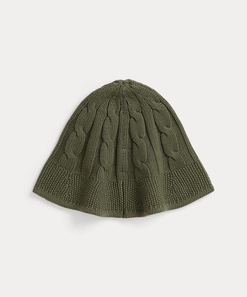 POLO RALPH LAUREN CHILDRENSWEAR(ポロ ラルフ ローレン チルドレンズウェア)の「ケーブルニット コットン バケット ハット(ハット・キッズ・グリーン・S/M/L/XL)」の2枚目の写真
