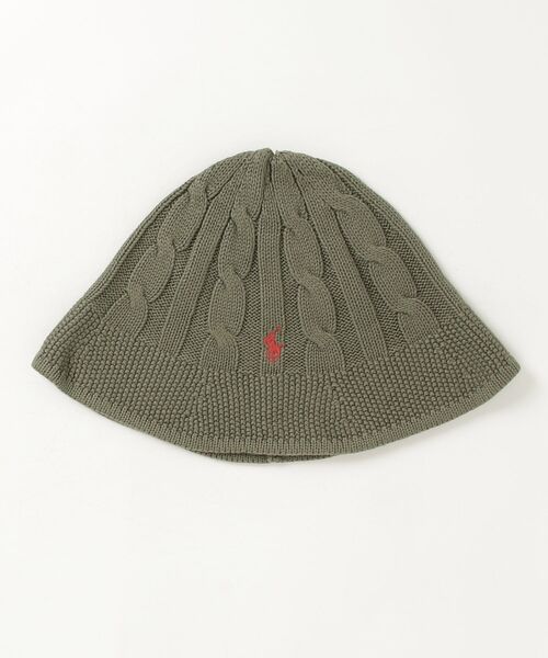 POLO RALPH LAUREN CHILDRENSWEAR(ポロ ラルフ ローレン チルドレンズウェア)の「ケーブルニット コットン バケット ハット(ハット・キッズ・グリーン・S/M/L/XL)」の4枚目の写真