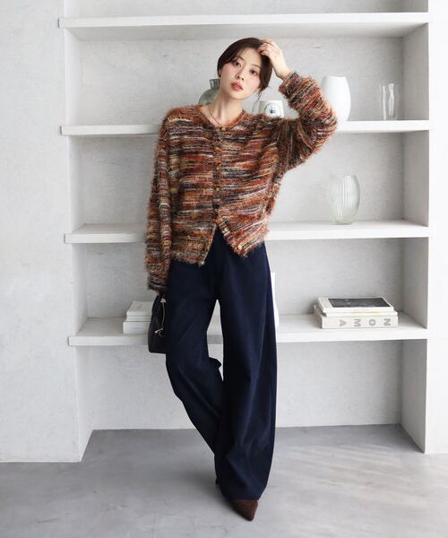 le.coeur blanc（ルクールブラン）の「コーデュロイカーブパンツ（その他パンツ・レディース・ネイビー/オフホワイト・38/36）」の8枚目の写真