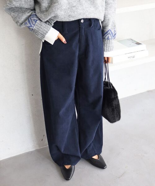 le.coeur blanc（ルクールブラン）の「コーデュロイカーブパンツ（その他パンツ・レディース・ネイビー/オフホワイト・38/36）」の10枚目の写真