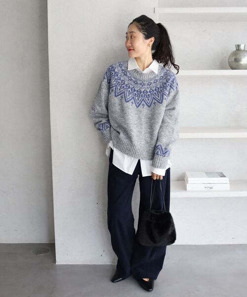 le.coeur blanc（ルクールブラン）の「コーデュロイカーブパンツ（その他パンツ・レディース・ネイビー/オフホワイト・38/36）」の12枚目の写真