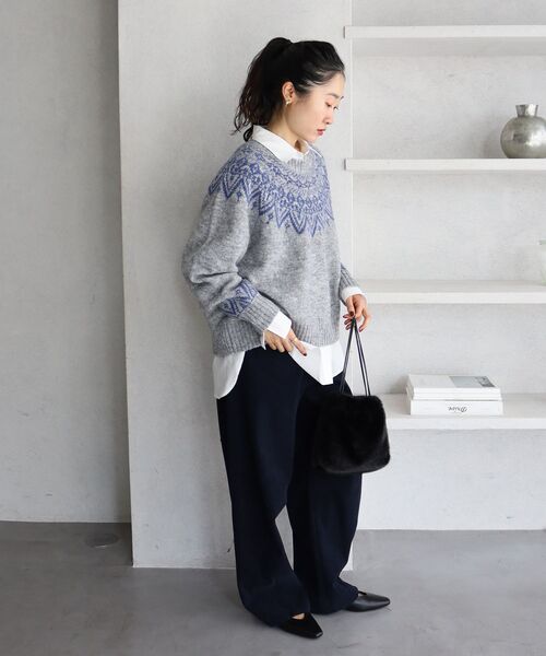 le.coeur blanc（ルクールブラン）の「コーデュロイカーブパンツ（その他パンツ・レディース・ネイビー/オフホワイト・38/36）」の13枚目の写真