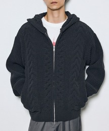 【ぬくもち】ジップアップニットフーディー 秋服 冬服 ニットジップパーカー カーディガン