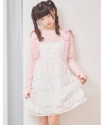 satin ribbon lace mini dress