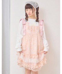 satin ribbon lace mini dress