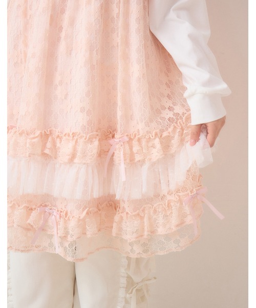 Lolime by mellfy memory(ロリミー バイ メルフィーメモリー)の「satin ribbon lace mini dress(ワンピース・レディース・ホワイト/ピンク・M/LL)」の6枚目の写真