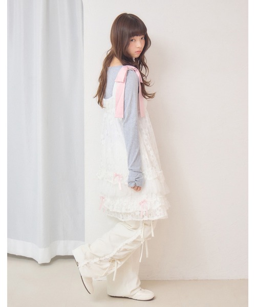 Lolime by mellfy memory(ロリミー バイ メルフィーメモリー)の「satin ribbon lace mini dress(ワンピース・レディース・ホワイト/ピンク・M/LL)」の16枚目の写真