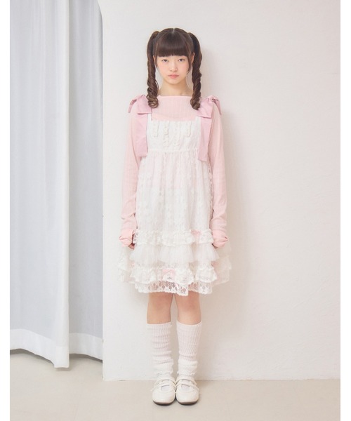 Lolime by mellfy memory(ロリミー バイ メルフィーメモリー)の「satin ribbon lace mini dress(ワンピース・レディース・ホワイト/ピンク・M/LL)」の11枚目の写真