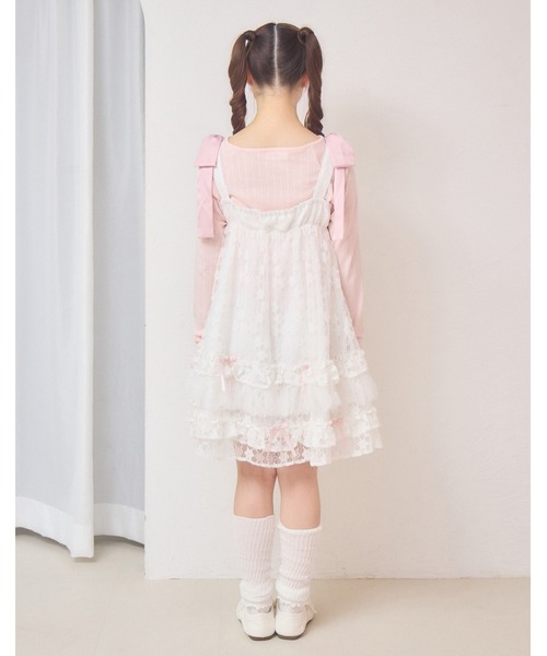 Lolime by mellfy memory(ロリミー バイ メルフィーメモリー)の「satin ribbon lace mini dress(ワンピース・レディース・ホワイト/ピンク・M/LL)」の13枚目の写真