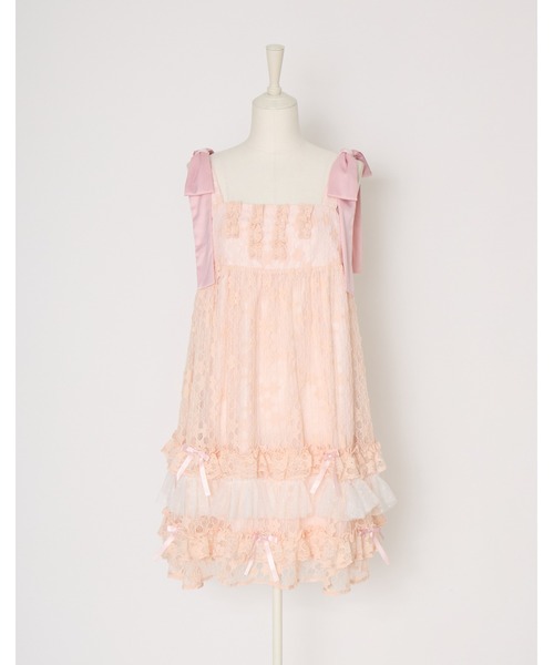 Lolime by mellfy memory(ロリミー バイ メルフィーメモリー)の「satin ribbon lace mini dress(ワンピース・レディース・ホワイト/ピンク・M/LL)」の20枚目の写真