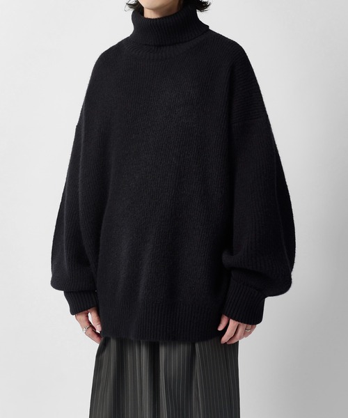 Lui's(ルイス)の「【Neucon】OVERTOP LOOSE TURTLENECK KNIT / 畦編みオーバートップルーズタートルネックニット(ニット/セーター・メンズ・ブラウン/ブラック/ネイビー/グレー・2/1)」の12枚目の写真