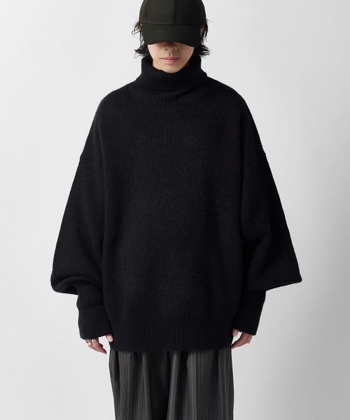 Lui's(ルイス)の「【Neucon】OVERTOP LOOSE TURTLENECK KNIT / 畦編みオーバートップルーズタートルネックニット(ニット/セーター・メンズ・ブラウン/ブラック/ネイビー/グレー・2/1)」の13枚目の写真