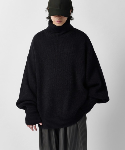 Lui's(ルイス)の「【Neucon】OVERTOP LOOSE TURTLENECK KNIT / 畦編みオーバートップルーズタートルネックニット(ニット/セーター・メンズ・ブラウン/ブラック/ネイビー/グレー・2/1)」の14枚目の写真