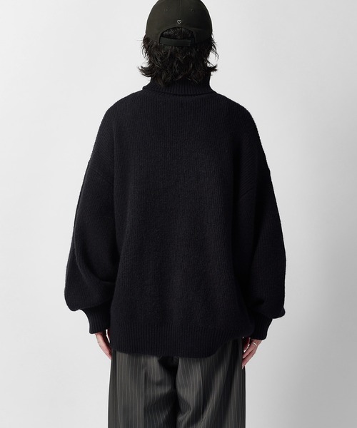 Lui's(ルイス)の「【Neucon】OVERTOP LOOSE TURTLENECK KNIT / 畦編みオーバートップルーズタートルネックニット(ニット/セーター・メンズ・ブラウン/ブラック/ネイビー/グレー・2/1)」の10枚目の写真