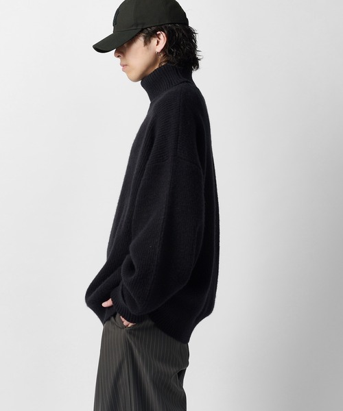 Lui's(ルイス)の「【Neucon】OVERTOP LOOSE TURTLENECK KNIT / 畦編みオーバートップルーズタートルネックニット(ニット/セーター・メンズ・ブラウン/ブラック/ネイビー/グレー・2/1)」の8枚目の写真