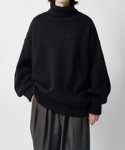 Lui's(ルイス)の「【Neucon】OVERTOP LOOSE TURTLENECK KNIT / 畦編みオーバートップルーズタートルネックニット(ニット/セーター・メンズ・ブラウン/ブラック/ネイビー/グレー・2/1)」の11枚目の写真