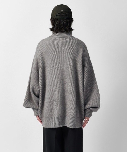 Lui's(ルイス)の「【Neucon】OVERTOP LOOSE TURTLENECK KNIT / 畦編みオーバートップルーズタートルネックニット(ニット/セーター・メンズ・ブラウン/ブラック/ネイビー/グレー・2/1)」の22枚目の写真