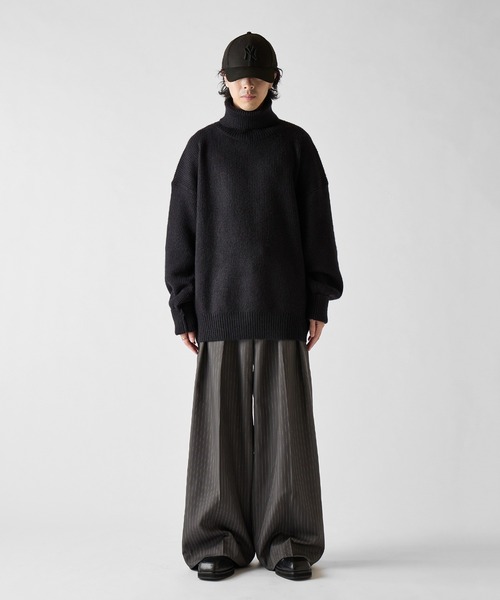 Lui's(ルイス)の「【Neucon】OVERTOP LOOSE TURTLENECK KNIT / 畦編みオーバートップルーズタートルネックニット(ニット/セーター・メンズ・ブラウン/ブラック/ネイビー/グレー・2/1)」の15枚目の写真