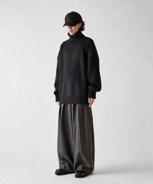 Lui's(ルイス)の「【Neucon】OVERTOP LOOSE TURTLENECK KNIT / 畦編みオーバートップルーズタートルネックニット(ニット/セーター・メンズ・ブラウン/ブラック/ネイビー/グレー・2/1)」の16枚目の写真