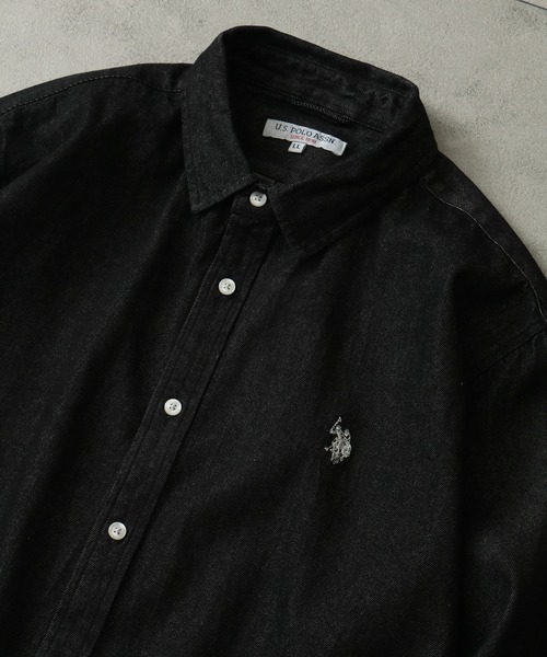 U.S. POLO ASSN.(ユーエスポロアッスン)の「【U.S. POLO ASSN./ユーエスポロアッスン】ワンポイント ダブルホースマン刺繍 8.5ozデニム ブロード ロングスリーブシャツ(シャツ/ブラウス・メンズ・ライトブルー/ダークグレー/ネイビー・M/L/LL)」の21枚目の写真