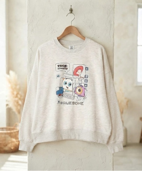 Disney(ディズニー)の「【DISNEY/ディズニー】トイ・ストーリー キャラクタープリント裏毛クルーネックスウェット(WIDEシルエット)(スウェット・レディース・ワインレッド/杢グレー/スミクロ/オートミール・LARGE/MEDIUM)」の18枚目の写真