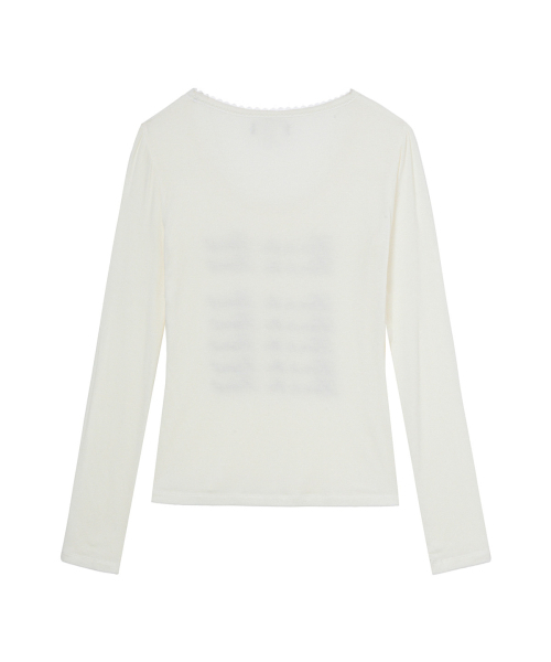DEINET(ダイニット)の「LOVE IS THE LACE LONG SLEEVE IN WHITE(Tシャツ/カットソー・レディース・その他・FREE)」の2枚目の写真