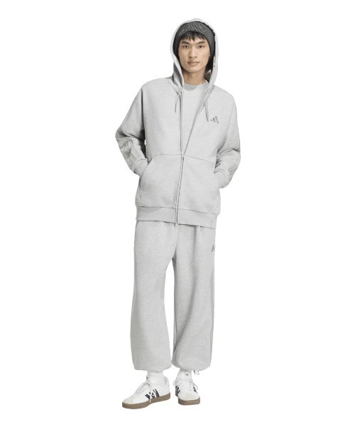 adidas(アディダス)の「アディダス adidas エッセンシャルズ プラス ルーズフィット コンテンポラリー スペーサーニット フルジップパーカー(パーカー・メンズ・グレー・S/M/L/LL/3L)」の3枚目の写真