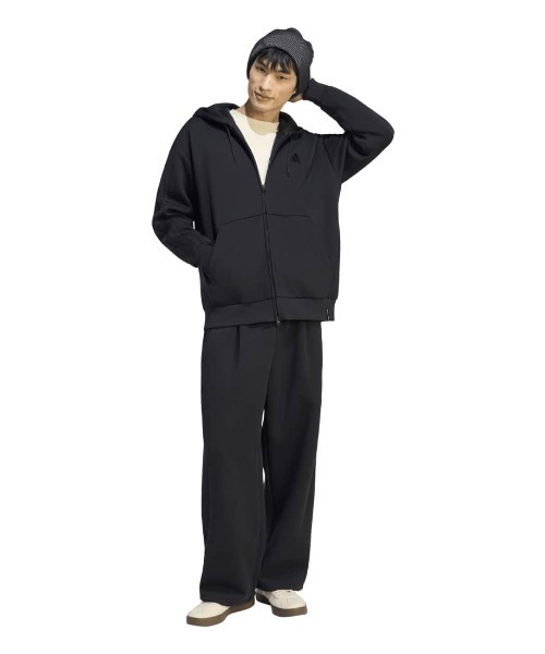 adidas(アディダス)の「アディダス adidas エッセンシャルズ プラス ルーズフィット コンテンポラリー スペーサーニット フルジップパーカー(パーカー・メンズ・グレー・S/M/L/LL/3L)」の7枚目の写真