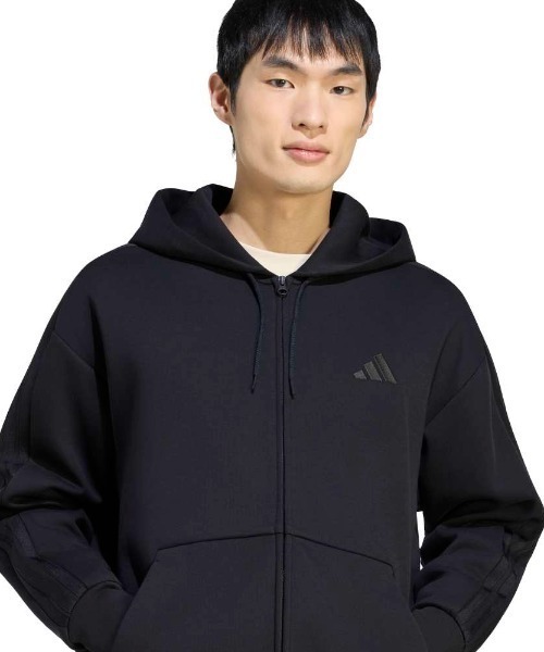 adidas(アディダス)の「アディダス adidas エッセンシャルズ プラス ルーズフィット コンテンポラリー スペーサーニット フルジップパーカー(パーカー・メンズ・グレー・S/M/L/LL/3L)」の8枚目の写真