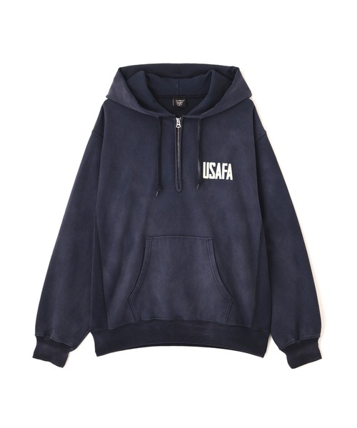 AVIREX（アヴィレックス）の「FADED USAFA HALF ZIP HOODIE / フェード ユーエスエアフォース ハーフジップ フーディ / AVIREX / アヴィレックス（パーカー・メンズ・チャコールグレー/ネイビー・L/M/XL/2XL）」の20枚目の写真