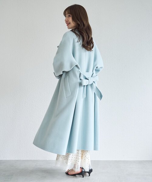 La boutique BonBon（ラブティックボンボン）の「ダブルフェイスロングコート（その他アウター・レディース・チャコールグレー/サックスブルー・FREE）」の21枚目の写真